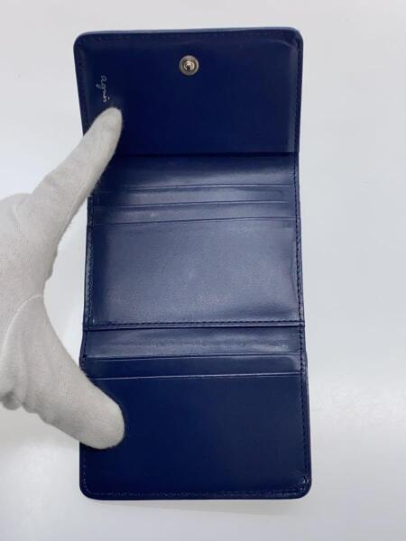 agnes b.(アニエスベー) / 3つ折り財布/レザー/GRN/レディース/がま口