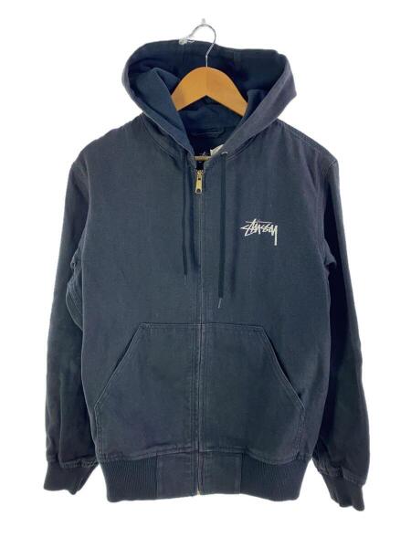 STUSSY(ステューシー) / ジップパーカー/S/コットン/BLK/ダック地/刺繍 