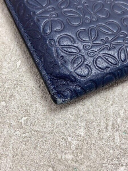LOEWE(ロエベ) / アナグラム/ラウンドファスナー/長財布/レザー/NVY/総 
