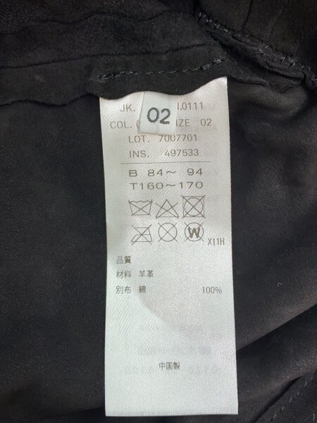 ATON / スウェードアノラックパーカー/2/レザー/BLK/無地/JK.AG.NM.0111 ATON(エイトン) / スウェードアノラックパーカー/2/レザー/BLK/無地/JK