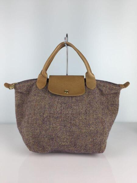 LONGCHAMP(ロンシャン) / ハンドバッグ/ウール/ツイード/切替/紫 