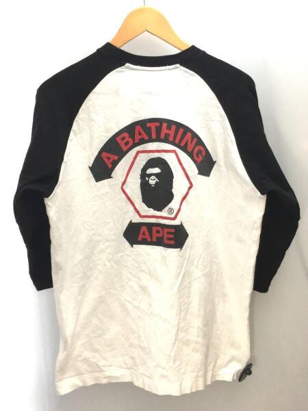 A BATHING APE(アベイシングエイプ) / 7分袖カットソー/L/コットン/WHT 
