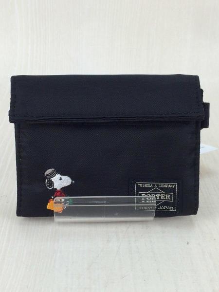 美品　ポーター　二つ折り財布　スヌーピー　ナイロン　ブラック　メンズ　レディース PORTER(ポーター) / 2つ折り財布/ナイロン/BLK/ユニセックス/PEANUTS