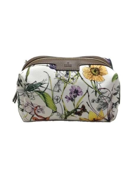 GUCCI(グッチ) / フローラポーチ/ポーチ/コスメポーチ/キャンバス/WHT 