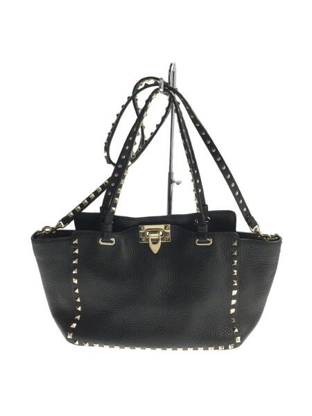 ヴァレンティノ2wayショルダーバッグロックスタッズレザーブラック