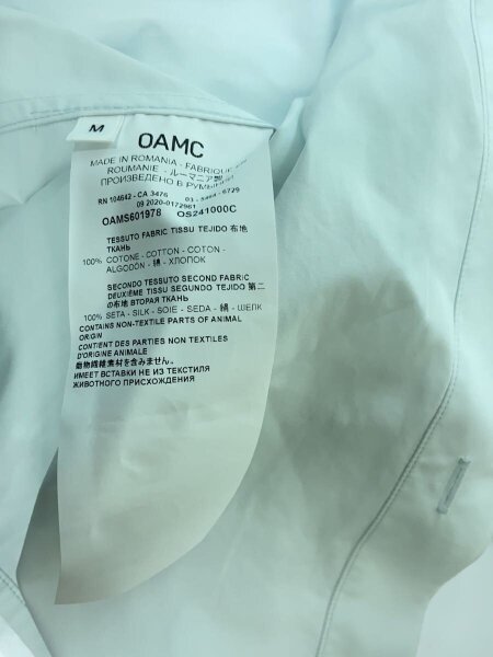OAMC(OVER ALL MASTER CLOTH) / 半袖シャツ/M/コットン/WHT/無地/OAMS601978 OAMC(OVER ALL MASTER CLOTH)(オーエーエムシー(オーバーオール