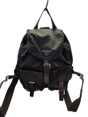 プラダ(PRADA) ナイロン/キャンバス バックパック アイボリー/ブルー プラダ ジャルディニエール ストライプ コットン