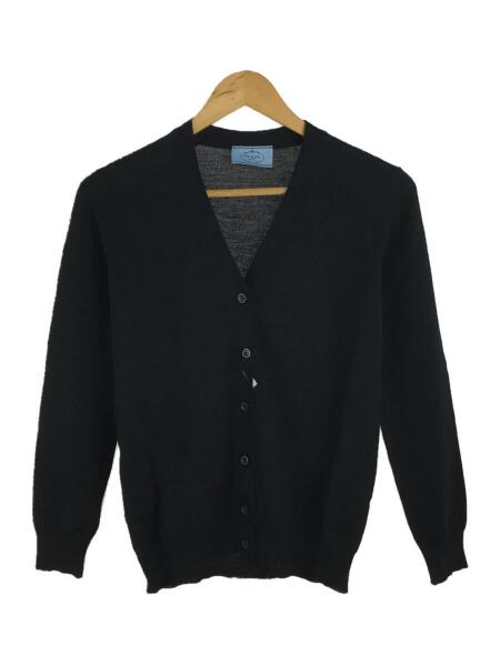 極美品✨プラダ クルーネック カーディガン バージンウール100％ 黒 42