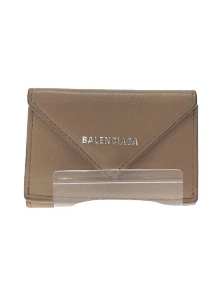 BALENCIAGA(バレンシアガ) / 3つ折り財布/レザー/BEG/無地/レディース