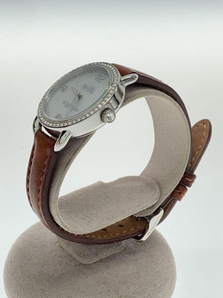 COACH / クォーツ腕時計/アナログ/CA.97.7.14.1160S COACH(コーチ) / クォーツ腕時計/アナログ/レザー/SLV/BRW/CA.97.7