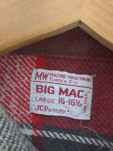 BIGMAC(ビックマック) / 70s/長袖シャツ/16/コットン/RED/チェック