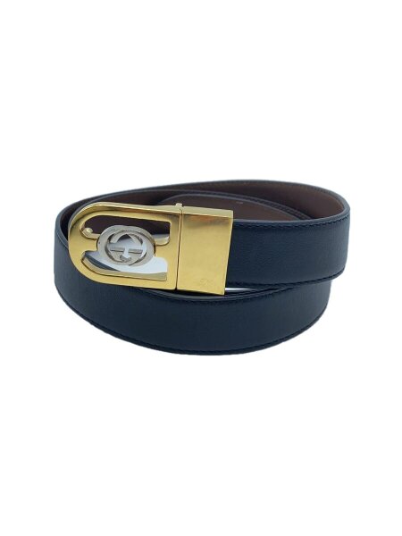 GUCCI(グッチ) / インターロッキングGバックルベルト/レザー/BLK