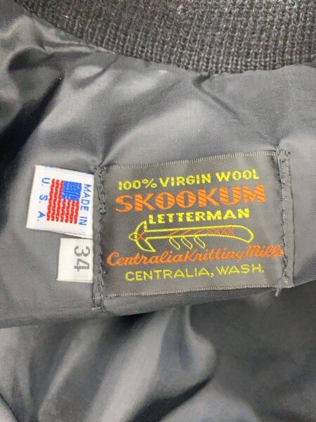 SKOOKUM / レザージャケット・ブルゾン/34/ウール/BLK/無地 SKOOKUM(スクーカム) / レザージャケット・ブルゾン/34/ウール/BLK