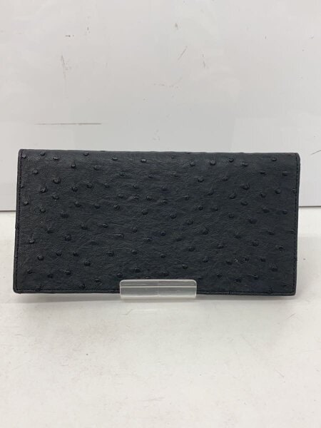 OSTRICH(オーストリッチ) / 長財布/レザー/BLK/無地/メンズ | 中古品の 