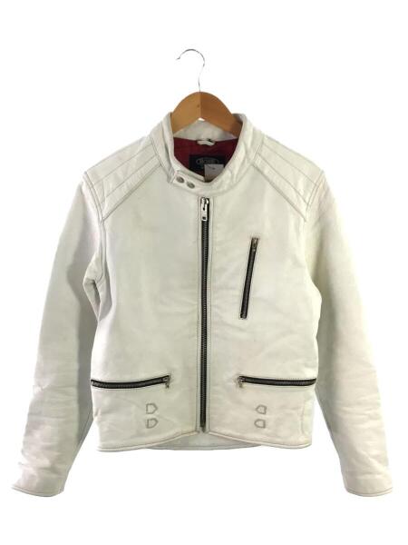 Horn Works ホワイトレザーシングルライダースジャケット