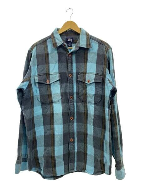 STUSSY old 90s～00s/紺タグ/コットンネルシャツ/L/インド製 STUSSY(ステューシー) / 90s～00s/OLD STUSSY/紺タグ/コットン