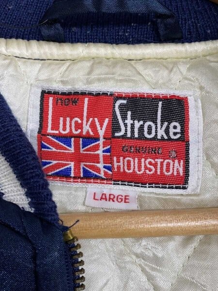 HOUSTON(ヒューストン) / スカジャン/L/--/ネイビー/Lucky Stroke/リブ