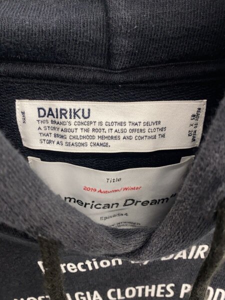 DAIRIKU(ダイリク) / 19AW/C-1/END ROLL/WASHED HOODIE/M/コットン/BLK