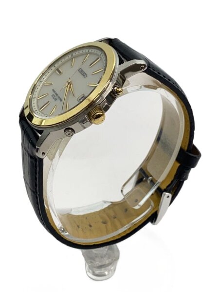 SEIKO(セイコー) / ソーラー腕時計/アナログ/レザー/BLK/BLK/7B52-0AF0 
