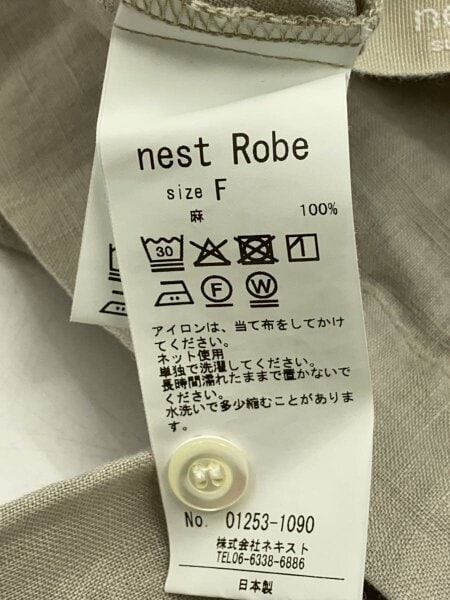 nest Robe(ネストローブ) / 25AW/プレーンリネンタックフロントシャツ 