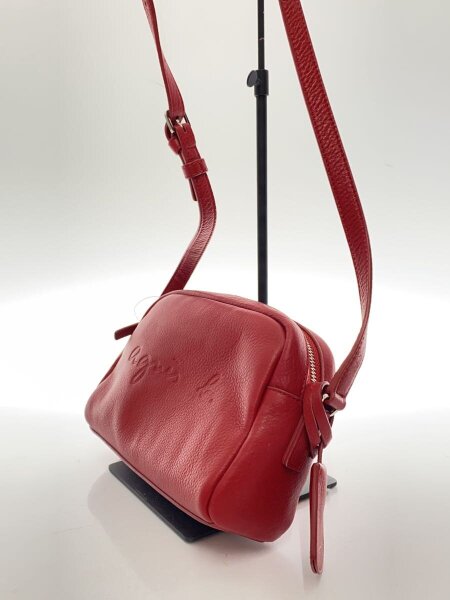 agnes b.(アニエスベー) / エンボスロゴショルダーバッグ/レザー/RED