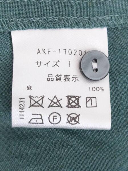 AkariH(アカリ) / タグ付/シャツワンピース/1/リネン/グリーン/AKF  