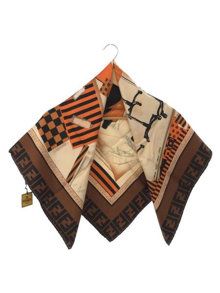 FENDI(フェンディ) / ズッカ柄/FF/スカーフ/シルク/ORN/総柄/90×90