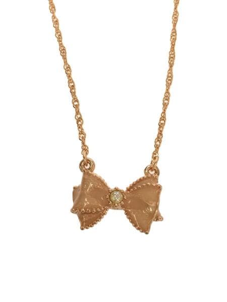 JILL STUART K18WG ダイヤモンドリボンネックレス0.15ct JILL STUART