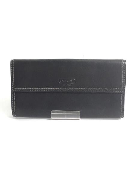 COACH(コーチ) / 長財布/レザー/BLK/無地/メンズ/ターンロック | 中古 