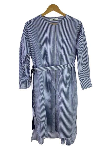 ebure(エブール) / ストライプシャツワンピース/36/コットン/BLU