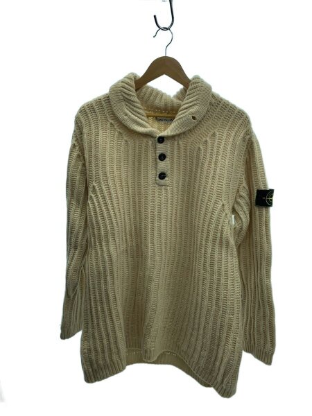 98aw/STONE ISLAND/グリーンエッジ/ケーブルニット/黒/L STONE ISLAND Lambswool Crewneck Knit  [正規品/ STONE ISLAND グリーン ニットセーター L