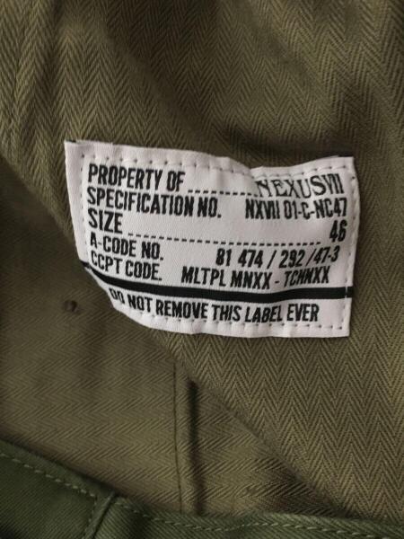 NEXUS7 / ボトム/46/コットン/WHT/01-C-NC47 NEXUS7(ネクサスセブン) / ボトム/46/コットン/KHK/01-C-NC47 | 古着の