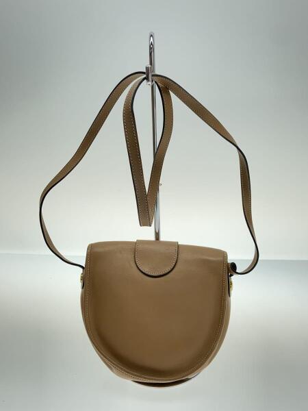 Christian Dior◆ショルダーバッグ/レザー/BEG/オールド/角スレ/ロゴ Christian Dior(クリスチャンディオール) ⁄ ショルダーバッグ⁄レザー