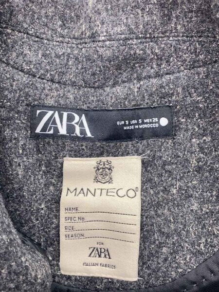 ZARA / ウールブレンドコート/S/ウール/GRY/9845/715/802 ZARA(ザラ) / ウールブレンドコート/S/ウール/GRY/9845/715/802 | 古着