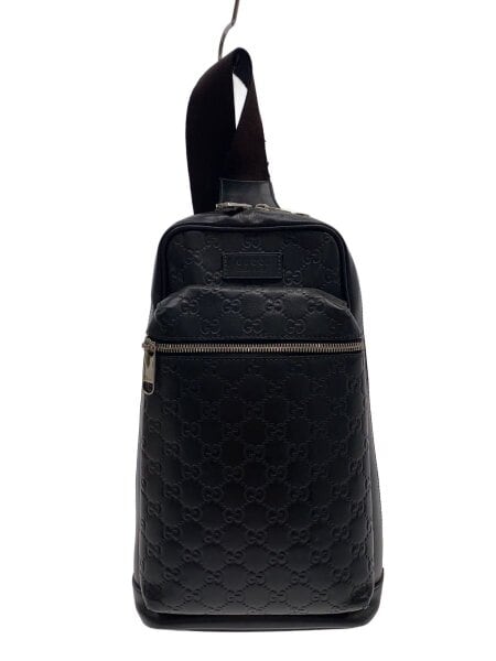 GUCCI グッチシマ　ボディバッグ　ブラック　レザー GUCCI(グッチ) / ボディバッグ_グッチシマ/レザー/BLK/総柄/450970