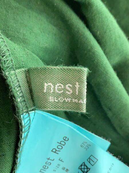 nest Robe(ネストローブ) / 長袖ワンピース/FREE/リネン/GRN/無地