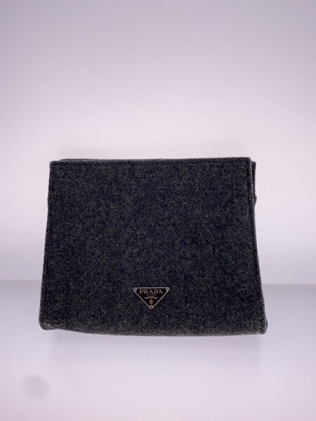 PRADA(プラダ) / ポーチ/ウール/GRY/無地 | 中古品の販売・通販なら 