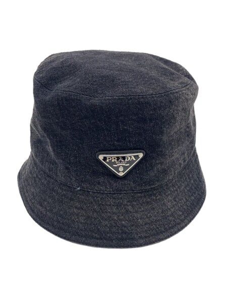 PRADA(プラダ) / 三角ロゴ/バケットハット/L/デニム/ブラック