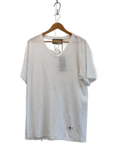 GUCCI(グッチ) / vネックTシャツ/S/コットン/WHT/645269 | 古着の販売 