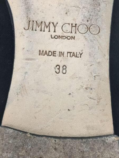 Jimmy Choo 黒 リボン付き フラット 38 JIMMY CHOO(ジミーチュウ) / フラットパンプス/38/ブラック/スウェード