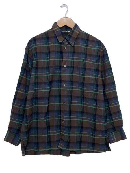 AURALEE 23AW ウールチェックシャツ 4ブラウン AURALEE オーラリー18AW