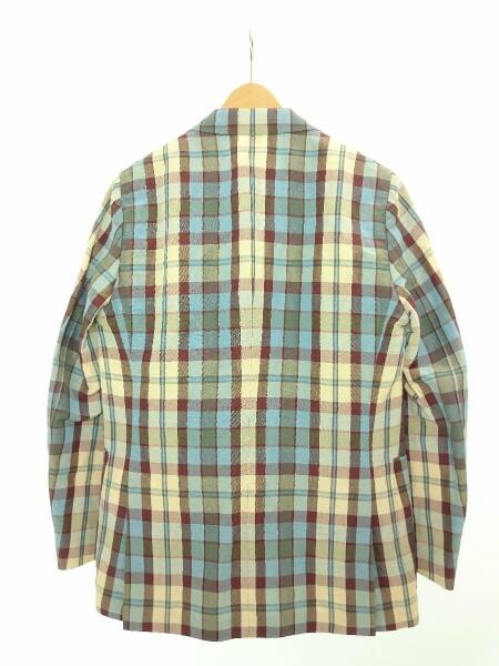 LARDINI ラルディーニ ワイドチェック アンコン テーラードジャケット 茶 LARDINI（ラルディーニ） チェック柄テーラードジャケット 42 ブラウン