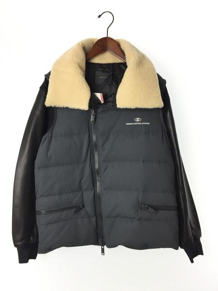 UNDERCOVER /UCT4202★17AW アンダーカバー ダウン ジャケット サイズ3 ブラック 黒 / 試着のみ /ハイネック アーム レザー ボア ブルゾン  アンダーカバー UNDERCOVER 17AW UCT4202 サイズ:3 袖レザーダウン