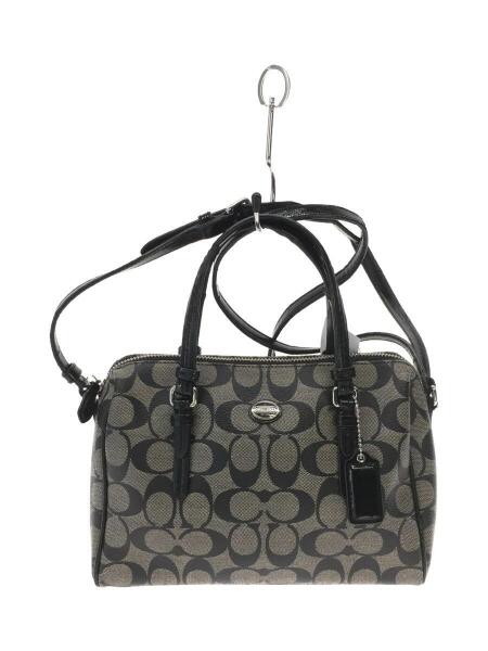 COACH(コーチ) / シグネチャーハンドバッグ/黒/BLK/総柄/ロゴ | 中古品 