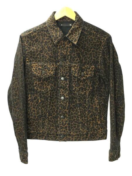 マインデニム　4ボタン　レオパード柄デニムジャケット　　M マインデニム 4ボタン レオパード柄デニムジャケット M MINEDENIM