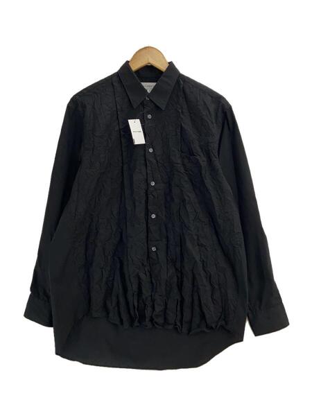 コムデギャルソンシャツ 布帛&Tシャツ天竺切り替え長袖台襟ブラウス BLACK シャツ ブラウス-Play Comme des Garcons（プレイ・コムデギャルソン