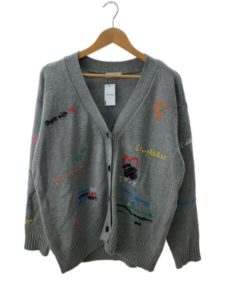 Maison Special 23AW Life Word Cardigan 黒 MAISON SPECIAL カーディガン Life Word Embroidery Knit
