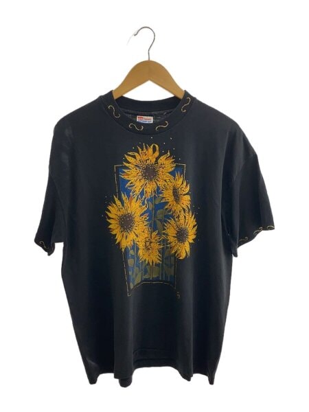 Hanes(ヘインズ) / 90s/SUN FLOWER ART/Tシャツ/L/コットン/BLK/黒