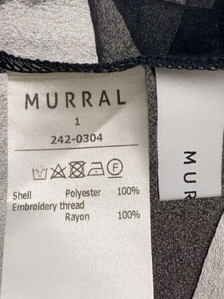 MURRAL(ミューラル) / Scenery embroidery sheer top/長袖ブラウス
