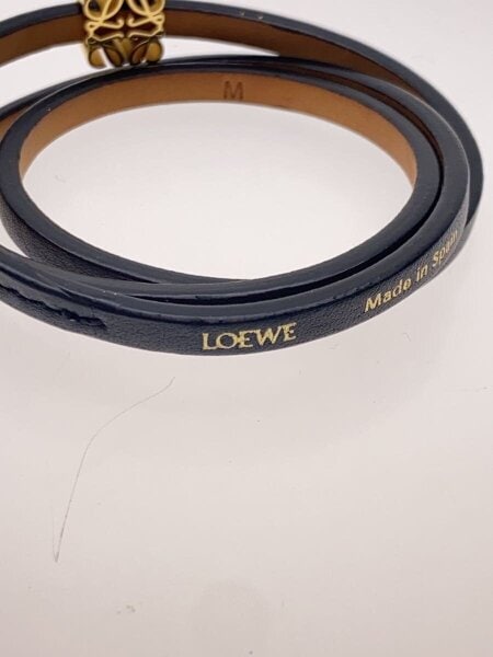 LOEWE(ロエベ) / アナグラム/ツイストバングルブレスレット/レザー/BLK